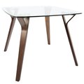 Lumisource Folia Dinette Table in Walnut and Glass DT-FOLIA WL+CL